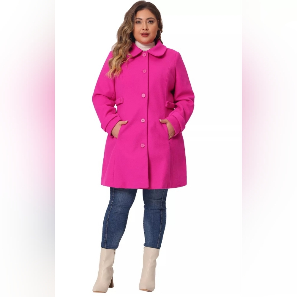 AGNES ORINDA | Peacoat - Peter Pan Collar | Single Breasted Coat | Size 3X